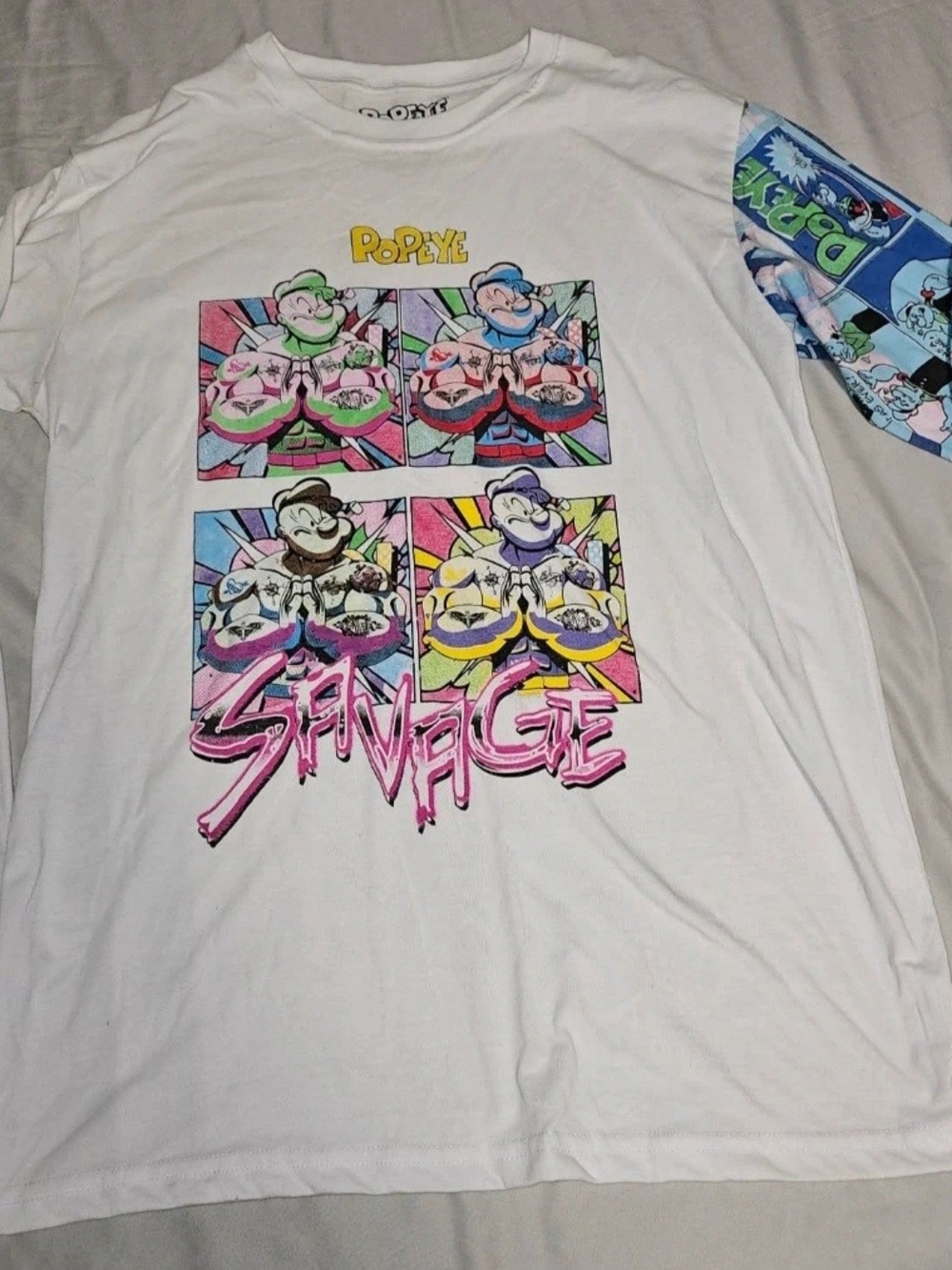 Popeye Savage Graphic Long Sleeve T-shirt Size L